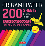 Origami Paper - Rainbow Colors - 200 Sheets